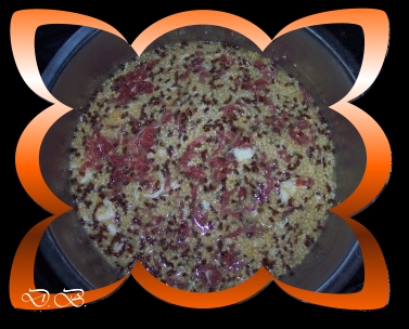Hirse-Leinsamen-Rinderhackfleisch-Ei Topf....